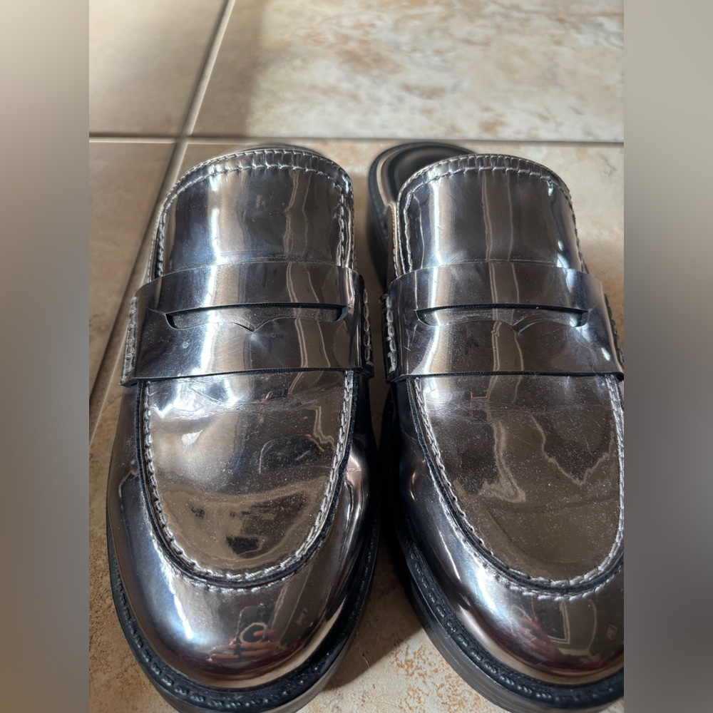 Marc Fisher Burlesk Loafer Mule — Metallic Silver - Picture 3 of 7